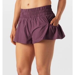 Free People FP Movement Get Your Flirt On Shorts Maroon Sz XL